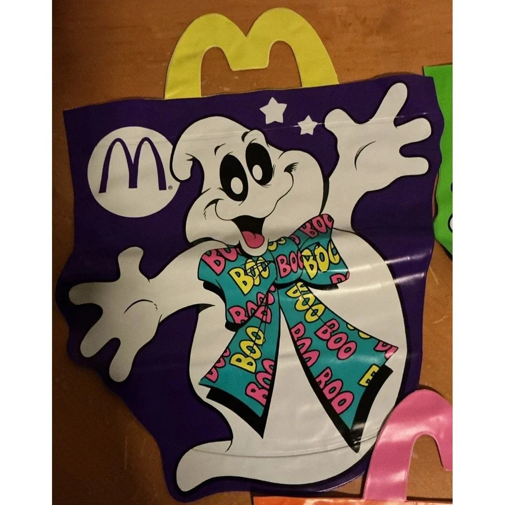 Vintage 1990 McDonalds Halloween Vinyl Trick or Treat Happy Meal Bags Set of 3